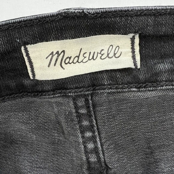MADEWELL 10” High Rise Skinny Black Jean Size 36 Button Fly Fray Hem AA590 - Picture 5 of 13